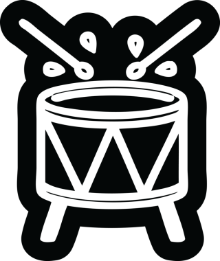 Bir insan tarafından çizilmiş davul simgesi