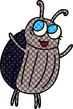 Bir insan tarafından çizilmiş komik çizgi roman tarzı mutlu bir hata.