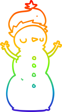 gökkuşağı gradyan çizgi çizimi bir insan tarafından çizilmiş bir kardan adam