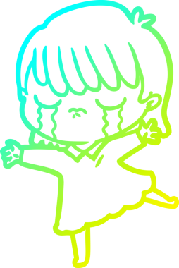 Bir insan tarafından çizilmiş ağlayan bir karikatür çizimi.