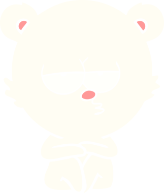 Sıkıcı kutup ayısı bir insan tarafından çizilmiş düz renkli bir çizgi film.