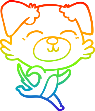 gökkuşağı gradyan çizimi bir insan tarafından çizilmiş bir çizgi köpek