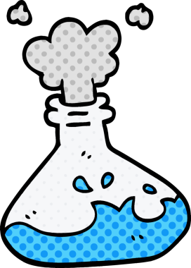 Bir insan tarafından çizilmiş karalama kimyasal şişeleri.