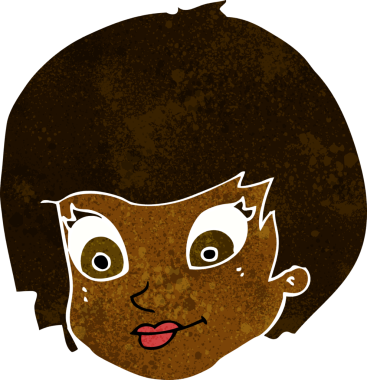 Bir insan tarafından çizilmiş bir kadın yüzü.