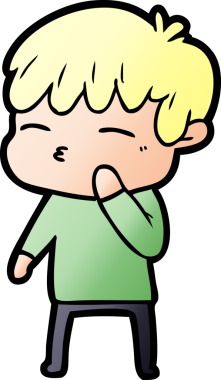 Bir insan tarafından çizilmiş meraklı bir çocuk.