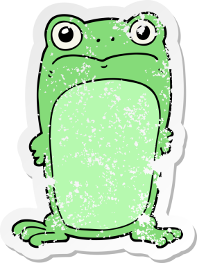 Bir insan tarafından çizilmiş, kederli bir çizgi film çıkartması.