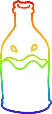 gökkuşağı gradyan çizgisi bir insan tarafından çizilmiş süt şişesi