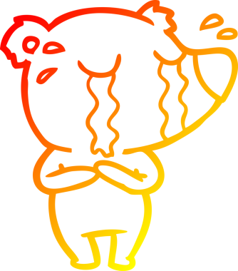 Bir insan tarafından çizilmiş ağlayan kutup ayısının sıcak çizgi çizimi