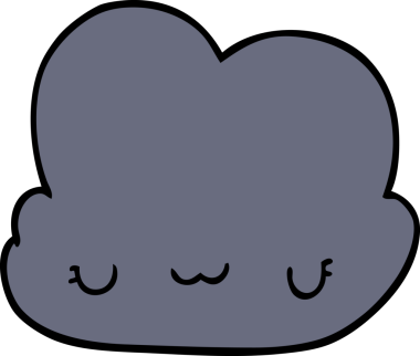 Bir insan tarafından çizilmiş sevimli karikatür bulutu