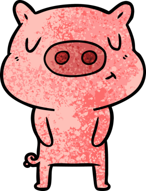 Bir insan tarafından çizilmiş çizgi film içerikli domuz.