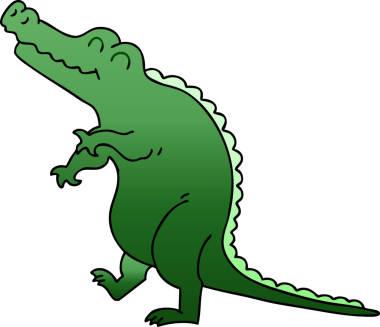 bir insan tarafından çizilmiş gölgeli garip timsah çizgi filmi.