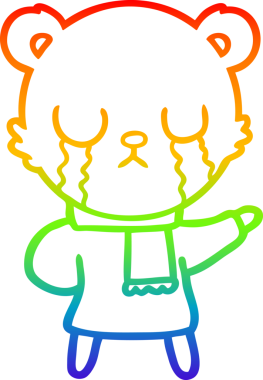 Bir insan tarafından çizilmiş ağlayan kutup ayısı çizgi filmi.