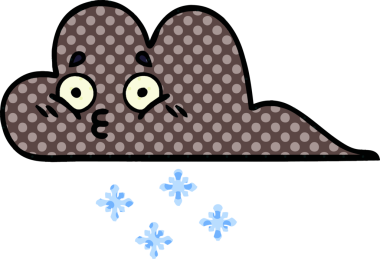 Bir insan tarafından çizilmiş fırtına kar bulutu çizgi filmi.