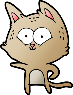 Bir insan tarafından çizilmiş çizgi film kedisi.