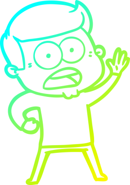 Bir insan tarafından çizilen bir karikatürün soğuk gradyan çizimi.