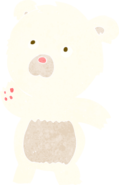 Bir insan tarafından çizilmiş tuhaf kutup ayısı çizgi filmi.