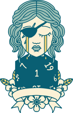 Retro Dövme Tarzı Ağlayan İnsan Haydut Doğal bir rulo bir insan tarafından çizilmiş