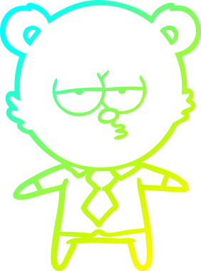 Bir insan tarafından çizilmiş bir ayı patron çizgi filmi.