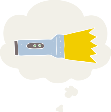 Düşünce baloncuklu çizgi film meşalesi insan tarafından çizilmiş.