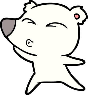 Bir insan tarafından çizilmiş kutup ayısı karikatürü