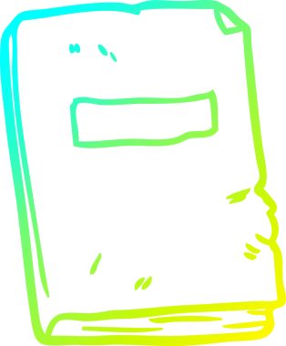 Bir insan tarafından çizilmiş eski bir defterin soğuk gradyan çizimi