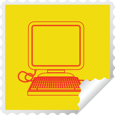 bir insan tarafından çizilmiş fare ve ekran kare soyma etiketli bilgisayar