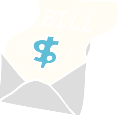 Bir insan tarafından çizilmiş karalama borç faturası.