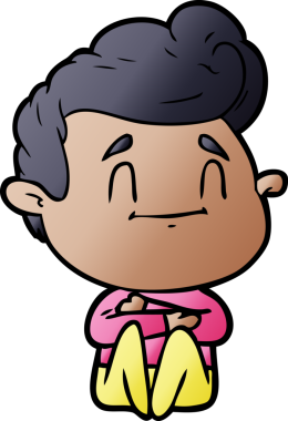 Bir insan tarafından çizilmiş mutlu çizgi film adamı.