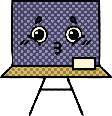 bir insan tarafından çizilmiş bir karatahtanın çizgi roman tarzı