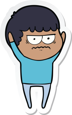 Bir insan tarafından çizilmiş bir karikatür çıkartması.