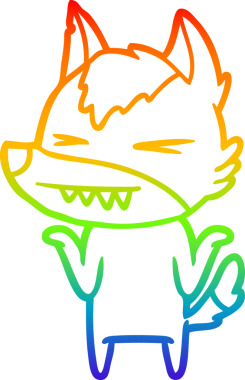 Bir insan tarafından çizilmiş kızgın bir kurt çizgi çizimi.