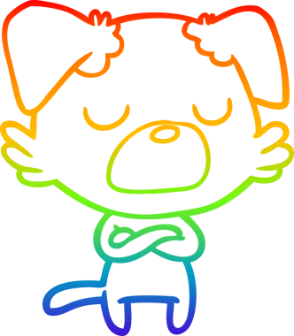 gökkuşağı gradyan çizimi bir insan tarafından çizilmiş bir çizgi köpek