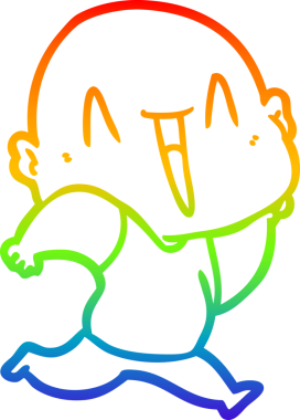 gökkuşağı gradyan çizimi mutlu bir çizgi kel adamın çizimi bir insan tarafından çizildi