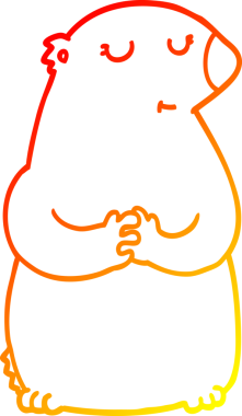 Bir insan tarafından çizilmiş sevimli bir ayının sıcak çizgi çizgisi.