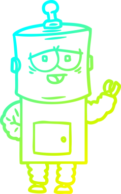 Bir insan tarafından çizilmiş soğuk gradyan robot çizimi