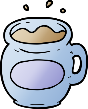 Bir insan tarafından çizilmiş kahve fincanı.