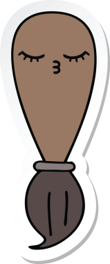 Bir insan tarafından çizilmiş şirin bir karikatür fırçasının çıkartması.