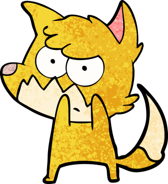 Bir insan tarafından çizilmiş bir tilki.