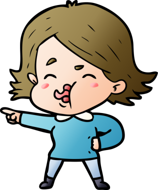 Bir insan tarafından çizilen karikatür kızı.