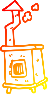 Bir insan tarafından çizilmiş karikatür ahşap yakıcının sıcak gradyan çizimi