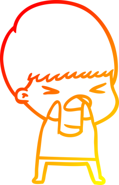 İnsan tarafından çizilmiş bir çizgi filmin sıcak gradyan çizimi.