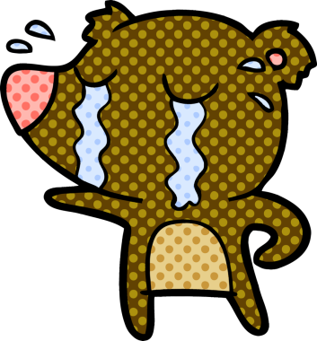 Bir insan tarafından çizilmiş ağlayan ayı.