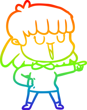 gökkuşağı gradyan çizimi bir insan tarafından çizilmiş bir karikatür kadın