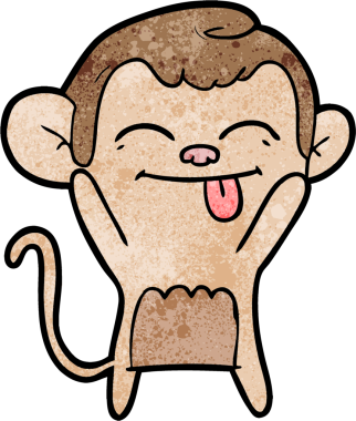 Bir insan tarafından çizilmiş komik çizgi maymun.