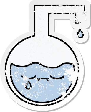 Bir insan tarafından çizilmiş sevimli bir karikatür bilim deneyinin sıkıntılı çıkartması.