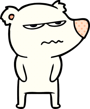 Bir insan tarafından çizilmiş kızgın ayı kutup karikatürü.