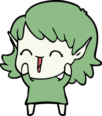 Bir insan tarafından çizilmiş bir elf kızı.