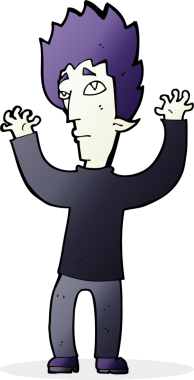 Bir insan tarafından çizilmiş vampir çizgi filmi.