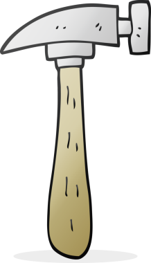 Bir insan tarafından çizilmiş serbest çizim çekiç.