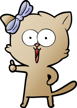 Bir insan tarafından çizilmiş çizgi film kedisi.